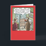 Cartoon Christmas Card: Raiding the Fridge Holiday Card<br><div class="desc">A Funny Cartoon Christmas card with a cartoon of Rudolph looking for a snack and getting more than he bargained for. The inside of the card reads “It’s no secret . . . I’m wishing you a very Merry Christmas</div>