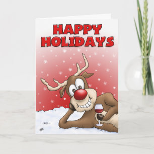 Cartoon Christmas Cards: Happy Holiday Deer Card