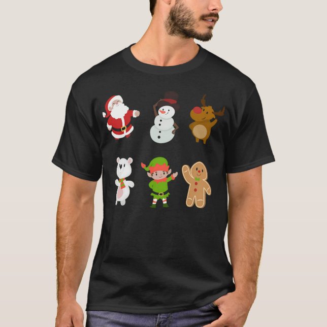 Cartoon Christmas Characters Collection T-Shirt (Front)