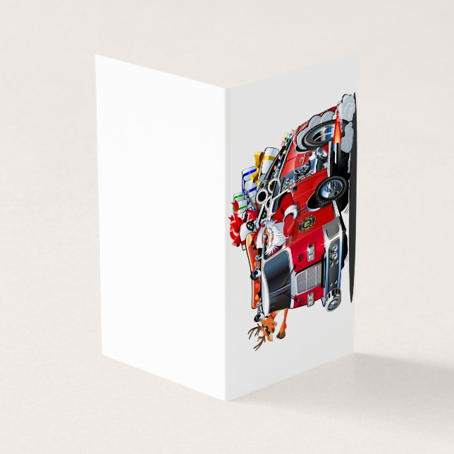 Cartoon Christmas firetruck (Outside)