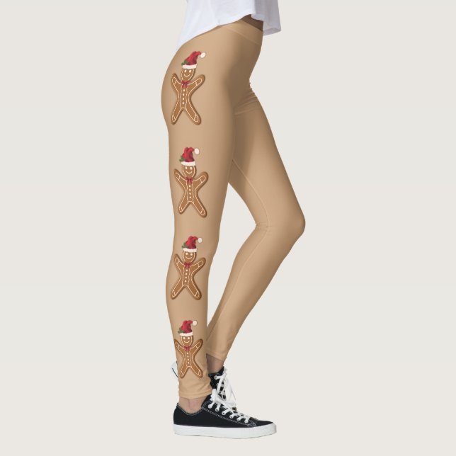 Cartoon Christmas Gingerbread Cookies Leggings (Right)