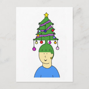 Cartoon Christmas Hairstyle Humour Holiday Postcard