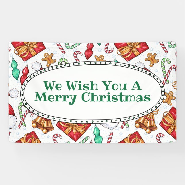 Cartoon Christmas Pattern Banner (Horizontal)