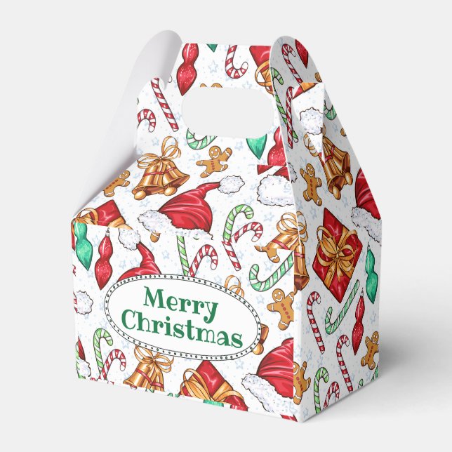 Cartoon Christmas Pattern Favor Box (Front Side)