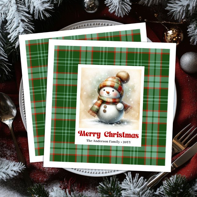 Cartoon Christmas Snowman Napkins Digital for Kids (Cartoon Christmas Snowman Napkins Digital for Kids)