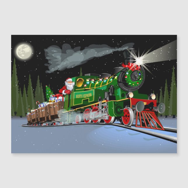 Cartoon Christmas train Postcard (Front)