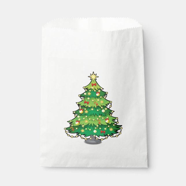 Cartoon Christmas Tree Favour Bag (Front)