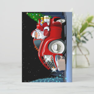 Cartoon Christmas truck Holiday Card