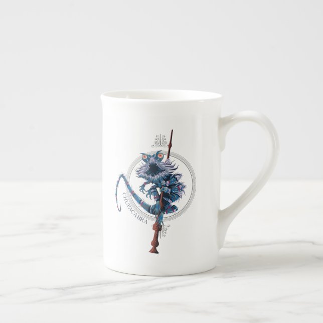 Cartoon Chupacabra & Elder Wand Bone China Mug (Right)