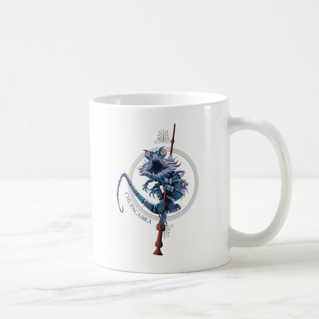 Cartoon Chupacabra & Elder Wand Coffee Mug (Right)