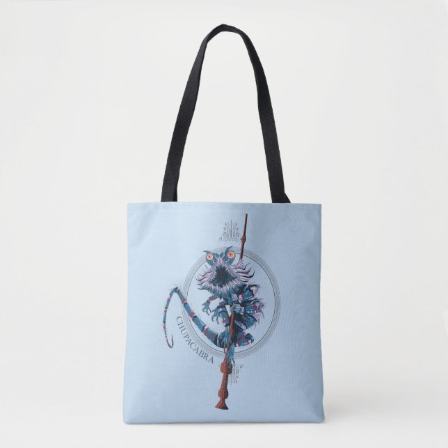 Cartoon Chupacabra & Elder Wand Tote Bag (Front)