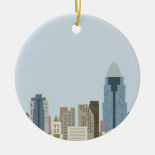 Cartoon Cincinnati Ceramic Ornament