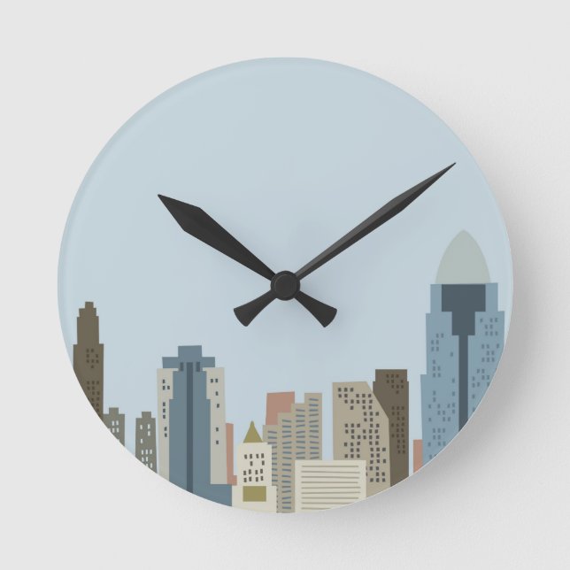 Cartoon Cincinnati Round Clock (Front)