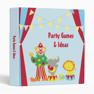 Cartoon Circus Clown and Animals Binder