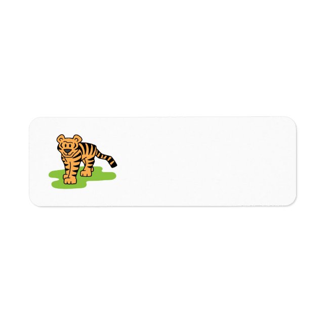 Cartoon Clip Art Bengal Tiger Big Cat with Stripes (Front)