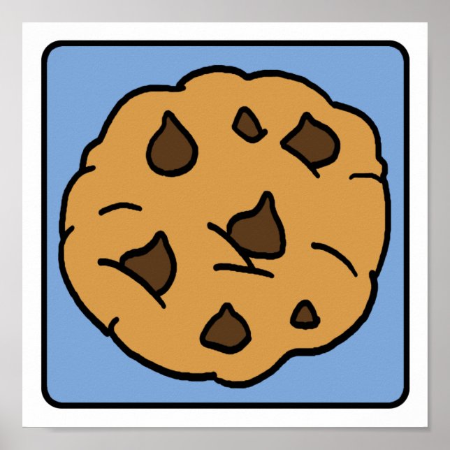 Cartoon Clip Art Chocolate Chip Cookie Dessert Poster (Front)