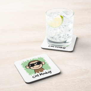 Cartoon Clip Art Cool Monkey with Sunglasses Coaster