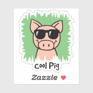 Cartoon Clip Art Cool Pig with Sunglasses