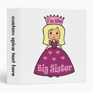 Cartoon Clip Art Cute Big Sister Princess Hearts Binder