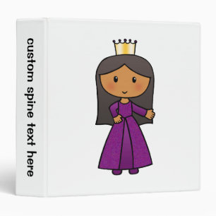 Cartoon Clip Art Cute Princess with Tiara Binder