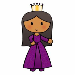 Cartoon Clip Art Cute Princess with Tiara Standing Photo Sculpture