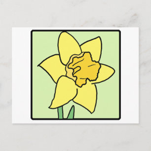 Cartoon Clip Art Daffodil Spring Garden Flower Postcard
