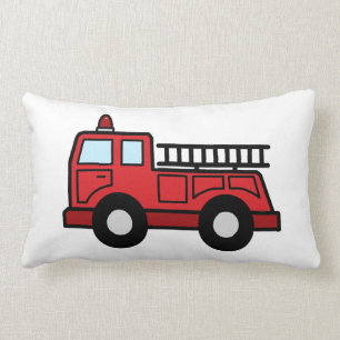 Cartoon Clip Art Firetruck Emergency Vehicle Truck Lumbar Pillow