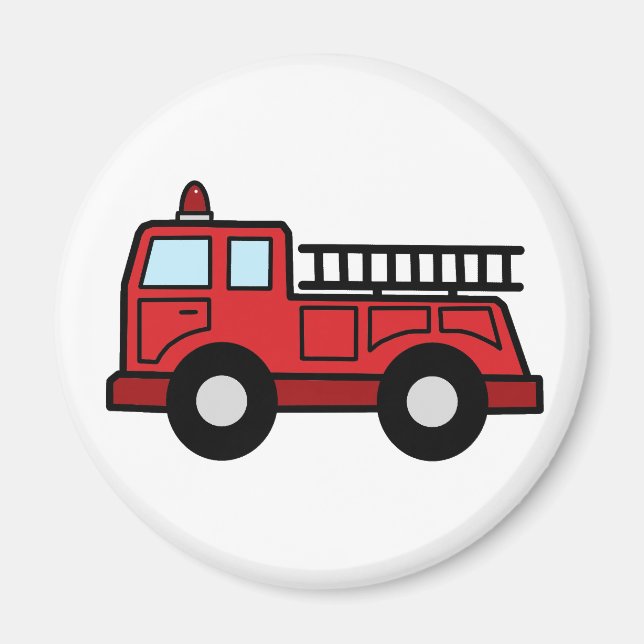 Cartoon Clip Art Firetruck Emergency Vehicle Truck Magnet (Front)