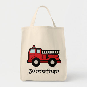 Cartoon Clip Art Firetruck Emergency Vehicle Truck Tote Bag