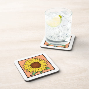 Cartoon Clip Art Garden Summer Sunflower Flower Coaster