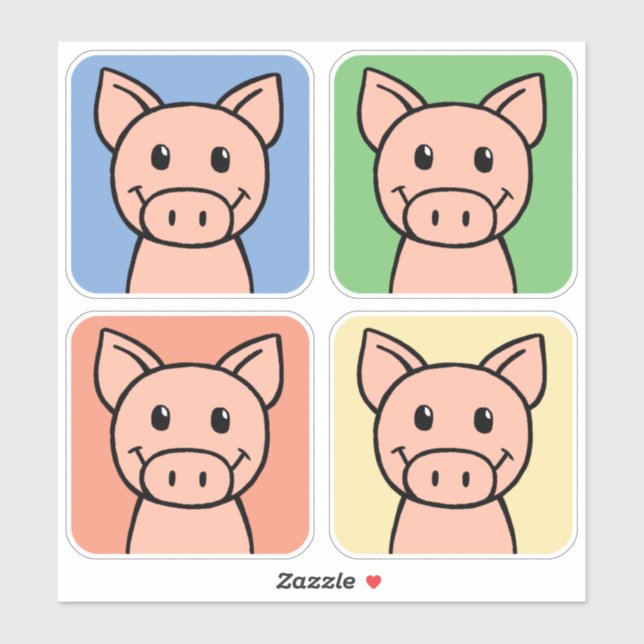 Cartoon Clip Art Laughing Piggie Piggy Pigs! (Sheet)