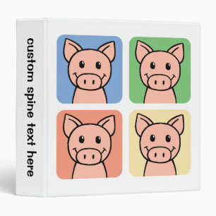 Cartoon Clip Art Laughing Piggie Piggy Pigs! Binder