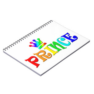 Cartoon Clip Art Rainbow Text, Prince and Crown Notebook