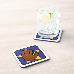Cartoon Clip Art Sports Baseball Glove Gold Star Coaster