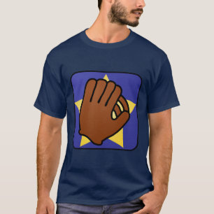 Cartoon Clip Art Sports Baseball Glove Gold Star T-Shirt