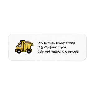Cartoon Clip Art with a Construction Dump Truck