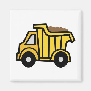 Cartoon Clip Art with a Construction Dump Truck Magnet