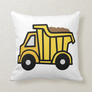 Cartoon Clip Art with a Construction Dump Truck Throw Pillow