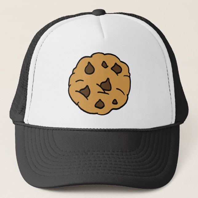 Cartoon Clipart HUGE Chocolate Chip Cookie Dessert Trucker Hat (Front)