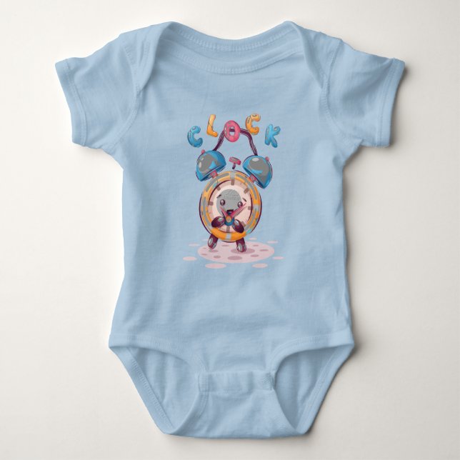 Cartoon Clock | Baby Bodysuit (Front)