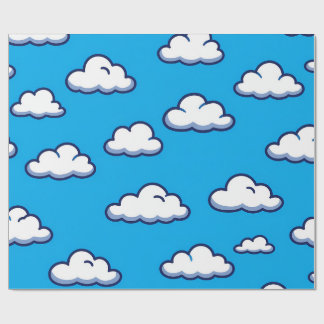 Cartoon Cloud Pattern – Seamless Sky Design Wrapping Paper