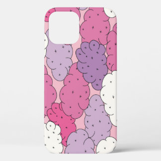 Cartoon clouds, fun vintage repeat. iPhone 12 case