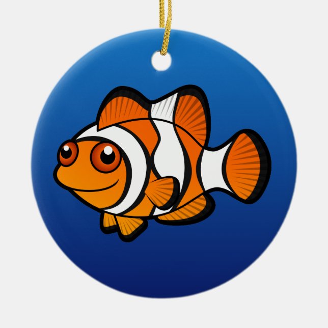 Cartoon Clownfish Ceramic Ornament (Front)