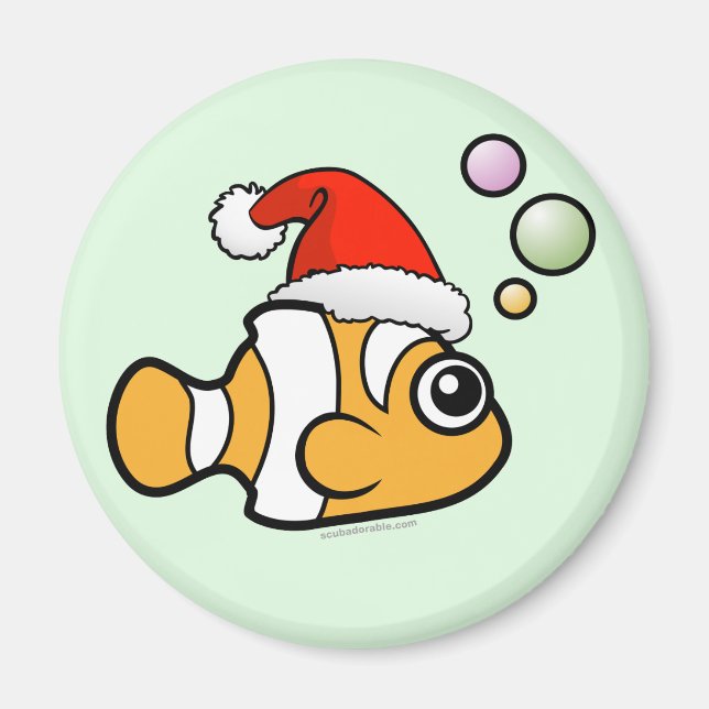 Cartoon Clownfish Santa Magnet (Front)