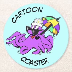 Cartoon Coaster: Cute Summer Octopus Coaster