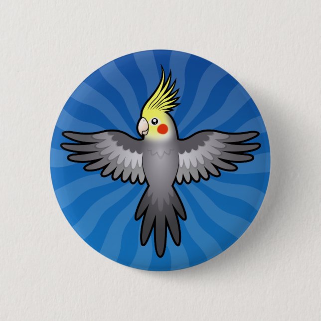 Cartoon Cockatiel 2 Inch Round Button (Front)