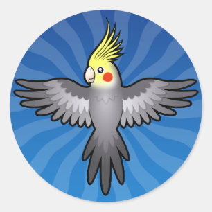 Cartoon Cockatiel Classic Round Sticker
