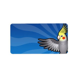 Cartoon Cockatiel Label