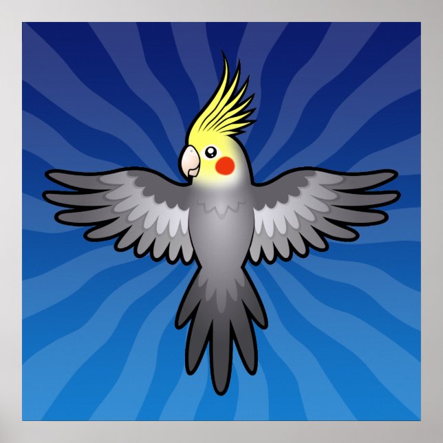 Cartoon Cockatiel Poster (Front)