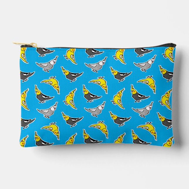 Cartoon Cockatiels Pattern Accessory Pouch (Front)